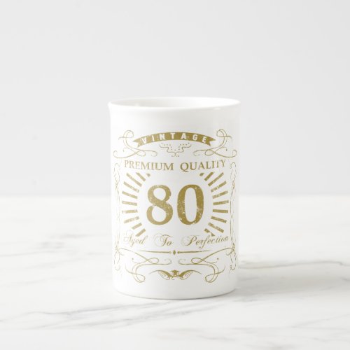 80th Birthday Gag Gift Bone China Mug