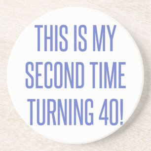 80th Birthday Gag Gift Sandstone Coaster