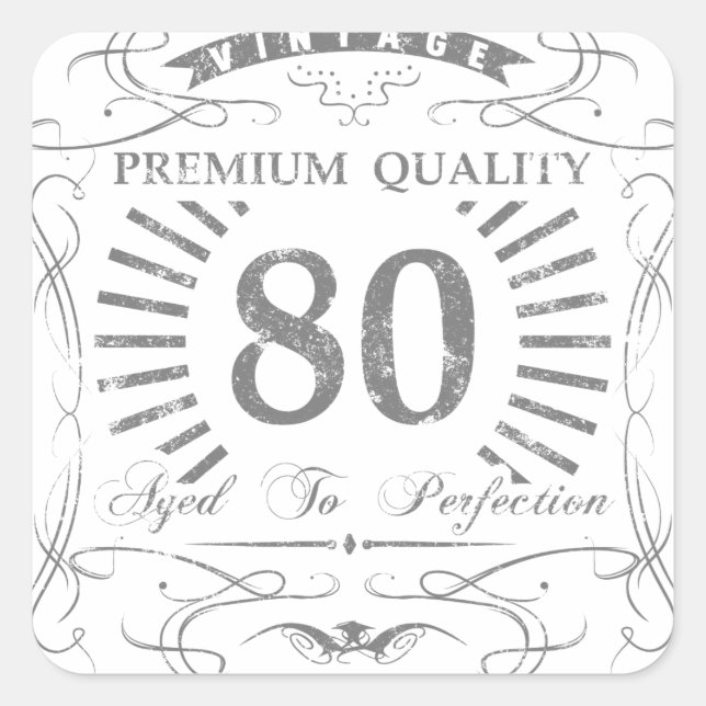 80th Birthday Gag Gift Square Sticker (Front)