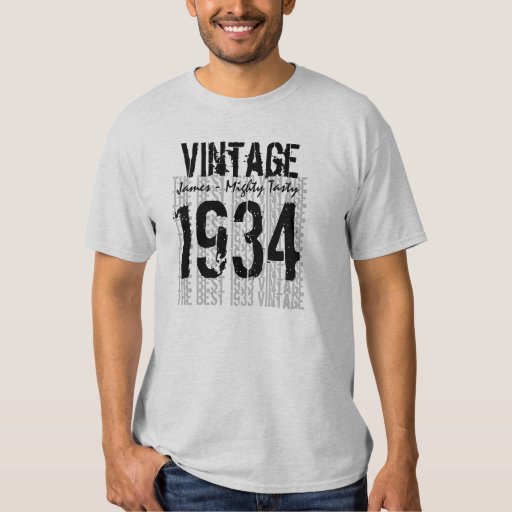 80th Birthday Gift Best 1934 Vintage V02 T-shirt | Zazzle