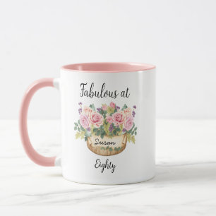 80th Birthday Gift for Women, Personalised 80th  Mug