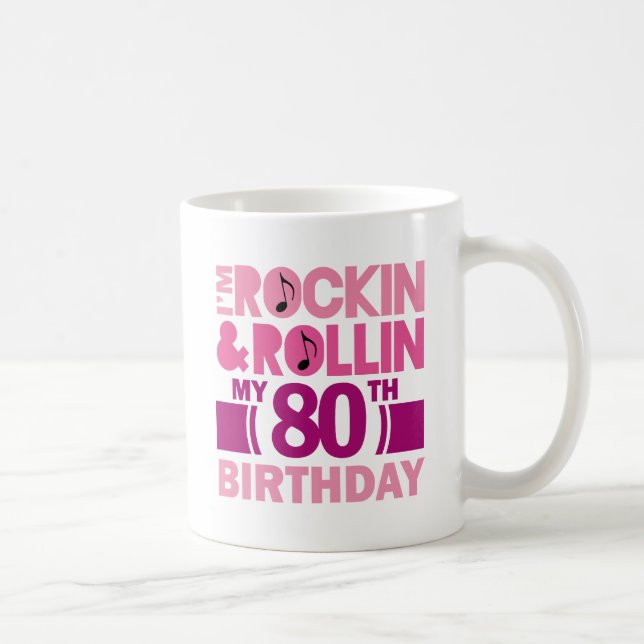 80th Birthday Gift Idea For Female Coffee Mug (Right)