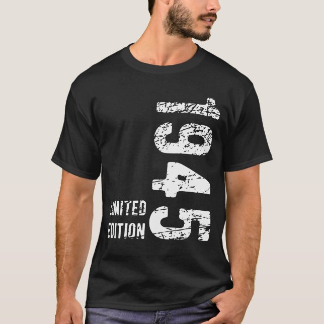 80th Birthday Gift Vintage 1945 80 Years Old T-Shirt (Front)