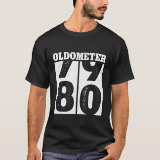 80Th Birthday Gifts Oldometer 79-80 Men Women Funn T-Shirt