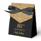 80th Birthday Gold Glitter Thank You