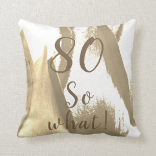80th Birthday Golden Tulips Throw Pillow