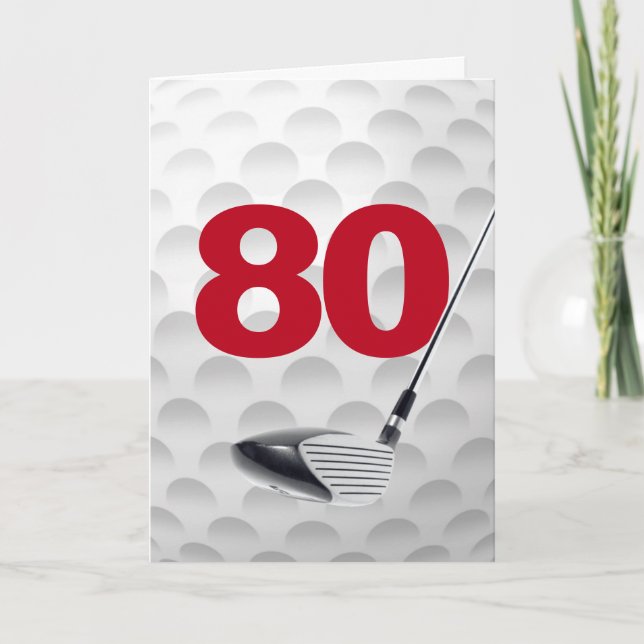 80th Birthday Golf Ball Design Card (Front)