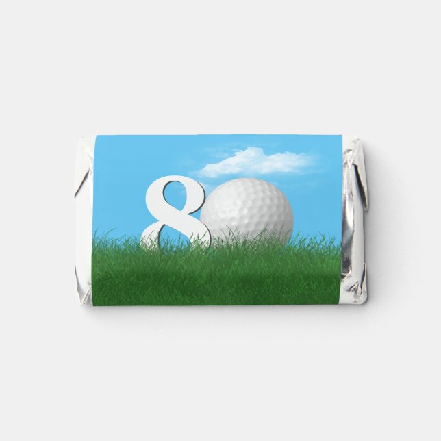 80th Birthday Golf Ball In Grass Hershey's Miniatures (Front)