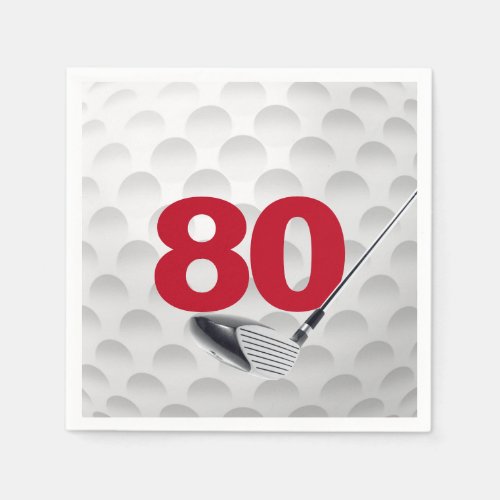 80th Birthday Golf Ball Napkins