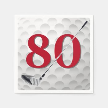 80th Birthday Golf Club Napkins by dryfhout at Zazzle