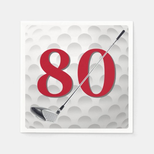 80th Birthday Golf Club Napkins