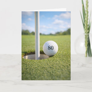 80th Birthday Golf Putt at the Edge  Card