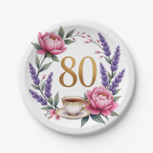 80th Birthday Grandma Paper Plates