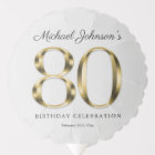 80th Birthday Gray Solid Gold Typography Custom