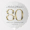 80th Birthday Gray Solid Gold Typography Custom