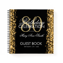 80th Birthday Guestbook Party Sparkles Gold Notebook 80th Birthday Guestbook Party Sparkles Gold Notebook