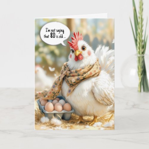 80th Birthday Hen With Eggs in Carton