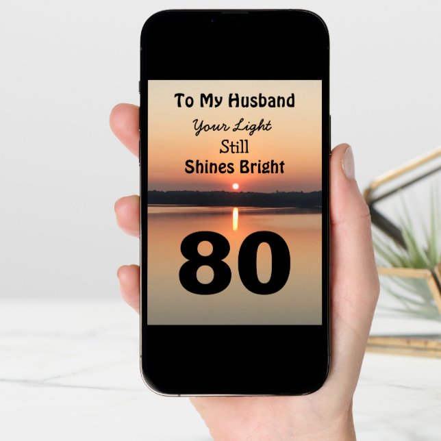 80th Birthday Husband Still Shines Bright Card (Front Digital)