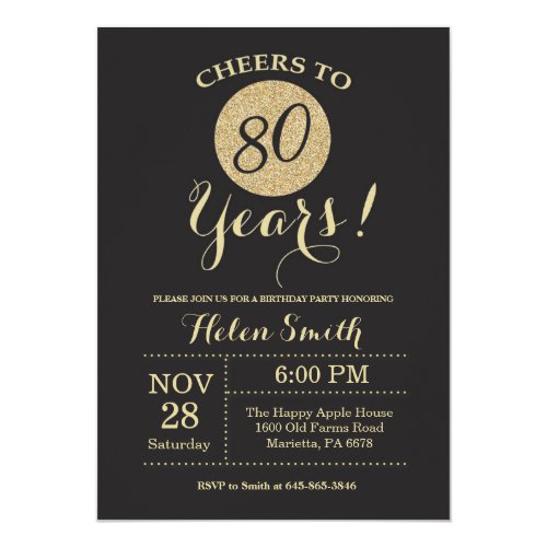 birthday 80th for card wording Party  Easy to Guide Years Cheers but Theme Impressive 80