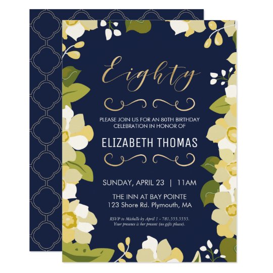 80th birthday invitation customize