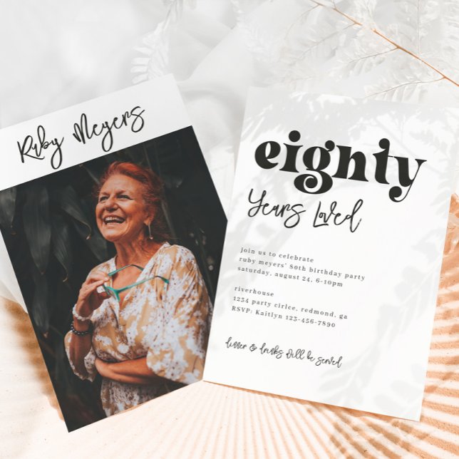 80th Birthday Invitation | Photo 80th Birthday (Creator Uploaded)