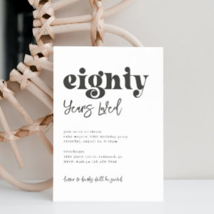 80th Birthday Invitation   Simple 80th Birthday