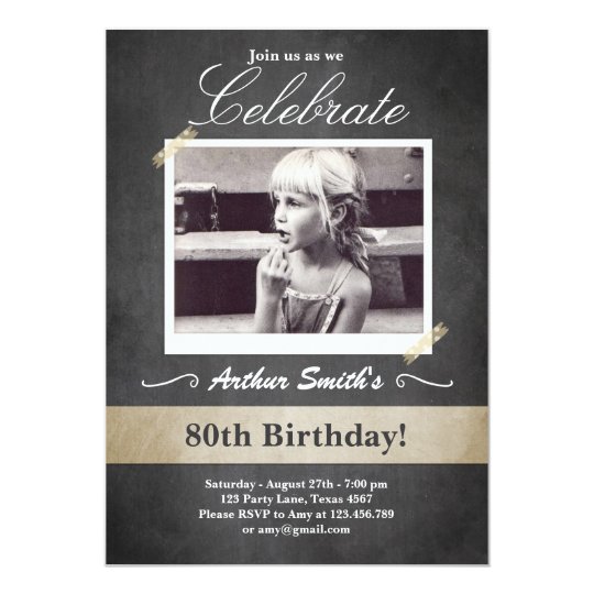 80th Birthday Invitation Vintage Eighty Birthday Zazzle Com