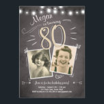 80th Birthday Invitation Vintage Eighty Birthday<br><div class="desc">♥ A perfect way to invite your guests to this special birthday party!</div>
