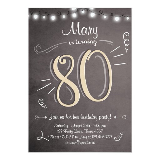 80th Birthday Invitation Vintage Eighty Birthday | Zazzle