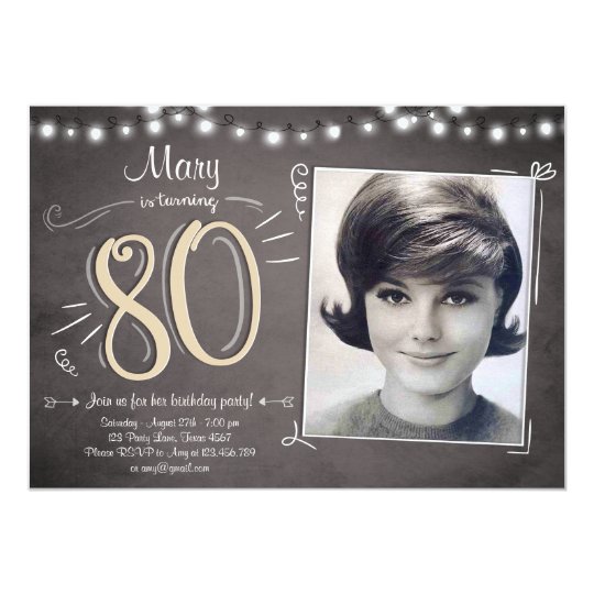 80th Birthday Invitation Vintage Eighty Birthday Zazzle Com