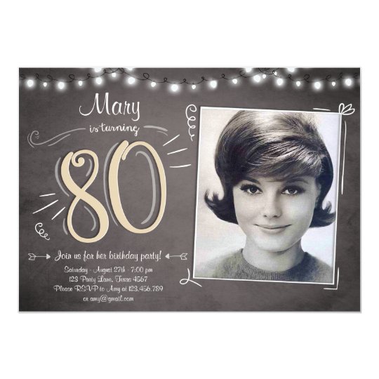 80Th Birthday Party Photo Invitations 10