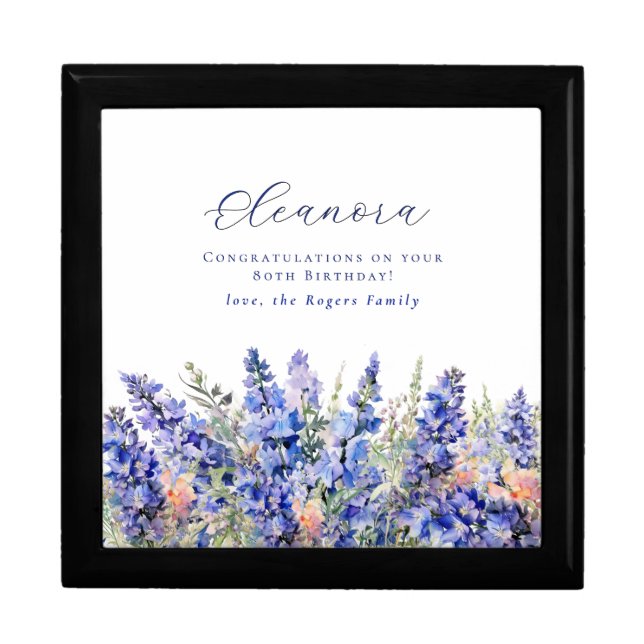 80th Birthday July Birth Month Flower Gift Box (Front)