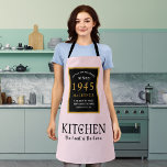 80th Birthday Kitchen Queen Heart Of Home Pink Apron<br><div class="desc">A wonderful birthday design on a pink apron for that special celebration. Easily customize the text using the template provided. Part of the setting standards range of birthday supplies. Superb gift for that Queen of the kitchen, which we all know is the heart of the home. Treat that awesome baker,...</div>