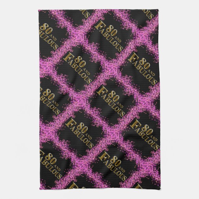 80th Birthday  Kitchen Towel (Vertical)