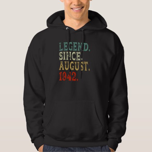 80th Birthday  Legend Since August 1942 80 Years O Hoodie