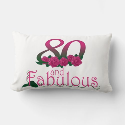 80th birthday Lumbar Pillow 13 x 21