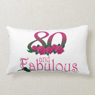 80th birthday Lumbar Pillow 13" x 21"