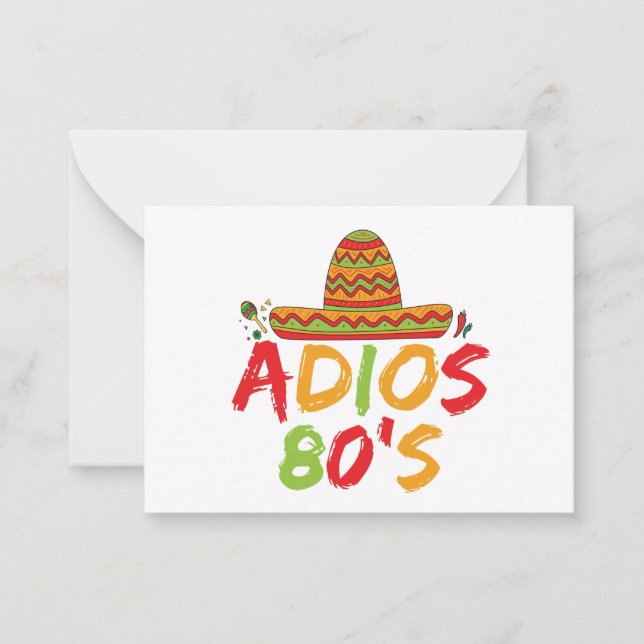 80th Birthday Mexican Party Cinco de Mayo Fiesta Note Card (Front)