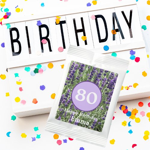 80th Birthday Milestone Lavender Personalized Lemonade Drink Mix