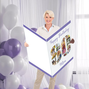 80th Birthday Mom Number 80 Photo Collage Giant Card