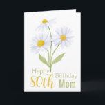80th Birthday Mom White Daisies Flora Card<br><div class="desc">Make your mom's 80th birthday unforgettable with this delightful watercolor white daisies card! The gorgeous design, complete with the words "Happy 80th Birthday, Mom, " will make her feel like the most special person in the world. It's a great way to show her your love and appreciation for all she's...</div>