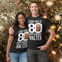 80th birthday mono look 80 custom photo and name