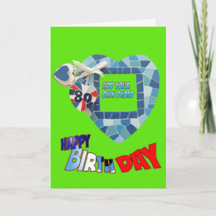 80th Birthday Mosaic Art Cust. Greeting Card