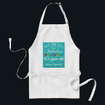 80th Birthday Most Fabulous Colorful Gem Turquoise Adult Apron<br><div class="desc">Celebrate the milestone birthday of your favorite senior citizen with this fun gift reminding them of how fabulous they are. White and grey lettering on deep turquoise background. Colorful diamond-cut gems in rainbow tones serve as accent. Customize with names, initials or other text. This series is in increments of 5...</div>
