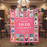 80th Birthday Mother Family Photo collage Pink Fleece Blanket<br><div class="desc">Celebrate a Life of Memories: Personalized 80th Birthday Photo Collage Pink Fleece Blanket Wrap your loved one in warmth and cherished memories with this beautiful, ultra-soft Personalized Photo Collage Fleece Blanket. Designed specifically for a milestone birthday, this cozy throw makes the perfect sentimental gift for your mother. Key Features: Customizable...</div>