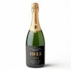 80th Birthday Name 1945 Black Gold Elegant Chic