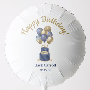 80th Birthday Navy Blue Balloon Cake