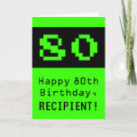 [ Thumbnail: 80th Birthday: Nerdy / Geeky Style "80" and Name Card ]