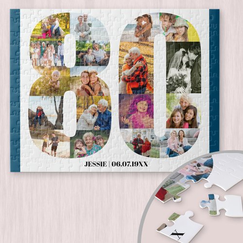 Personalized 80th Birthday Photo Collage Puzzle
