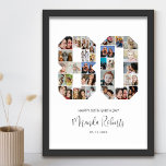 80th Birthday Number 80 Custom Photo Collage Poster<br><div class="desc">Celebrate 80th birthday with this personalized number 80 photo collage poster. This customizable gift is also perfect for wedding anniversary. It's a great way to display precious memories from your wedding and married life. The poster features a collage of photos capturing those special moments, and it can be customized with...</div>